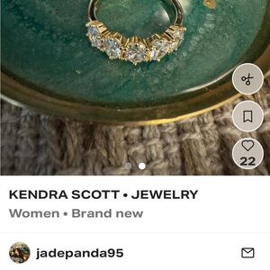 Kendra Scott Gold Cailin Ring size 9